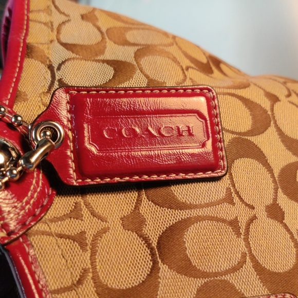 Coach Bleecker Signature Tote Tan & Purple - Picture 3 of 11